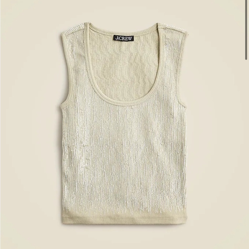 J Crew Vintage rib sequin-embellished tank top